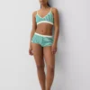 Bralette triangular sin costuras con tejido acanalado