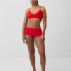 Bralette triangular sin costuras con tejido acanalado