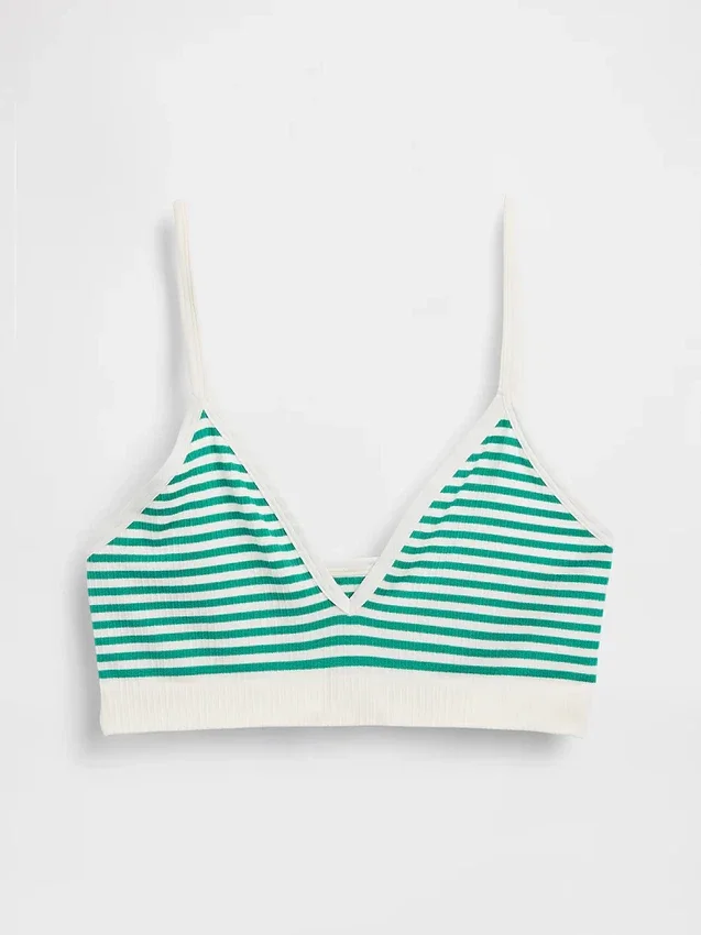 Bralette triangular sin costuras con tejido acanalado