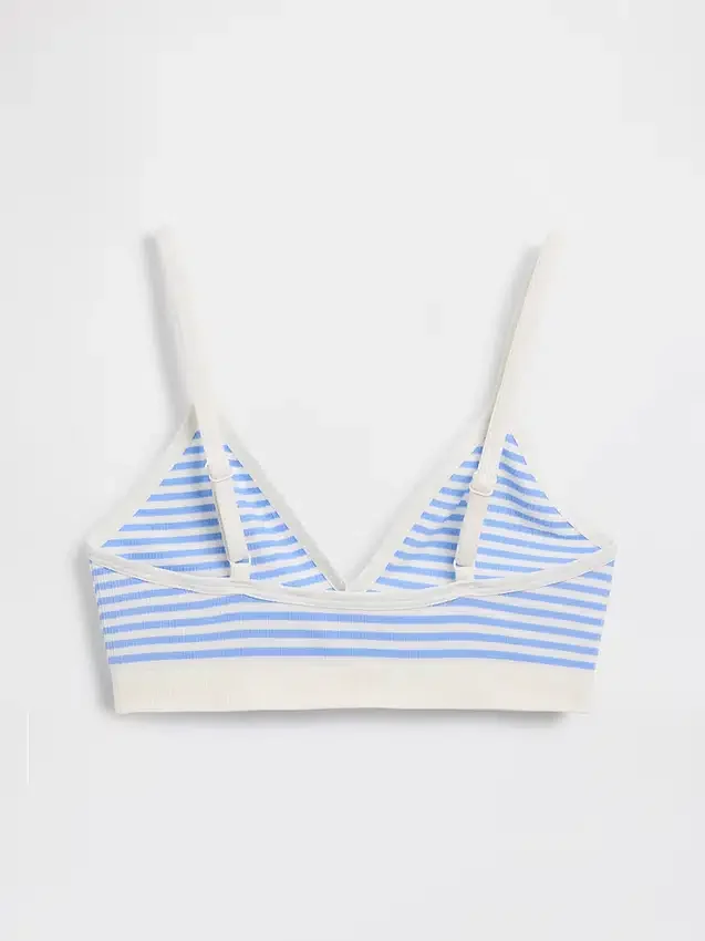 Bralette triangular sin costuras con tejido acanalado