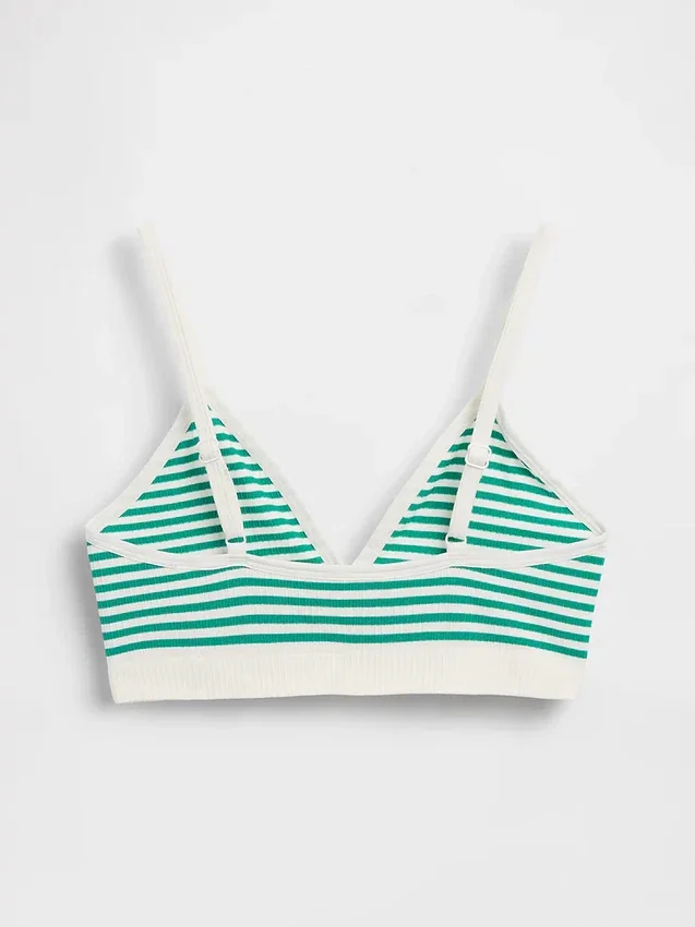Bralette triangular sin costuras con tejido acanalado