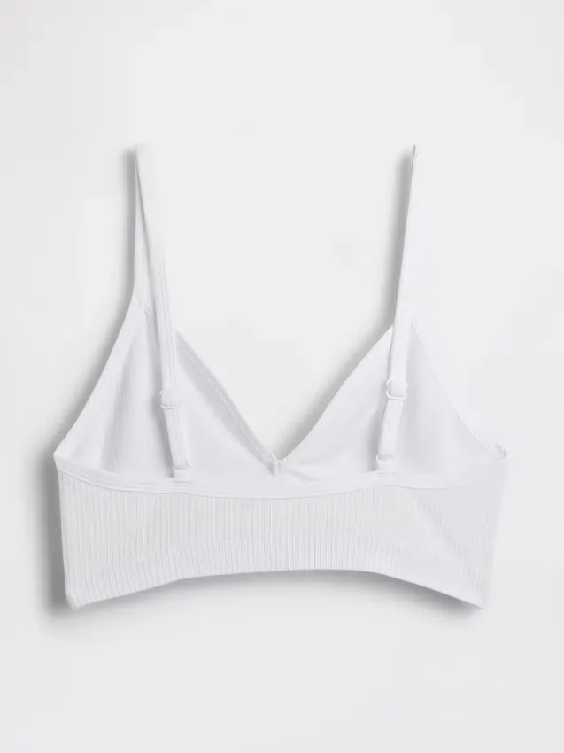 Bralette triangular sin costuras con tejido acanalado