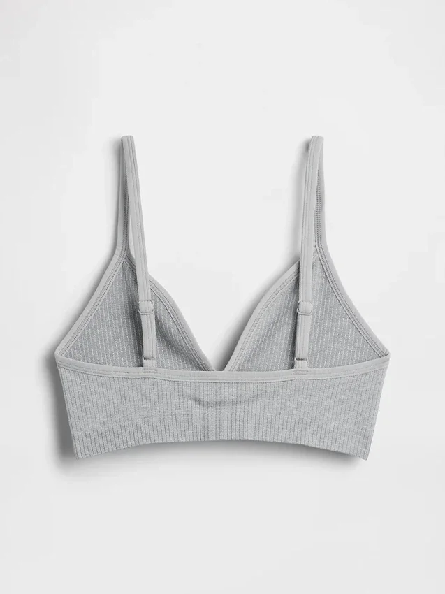Bralette triangular sin costuras con tejido acanalado