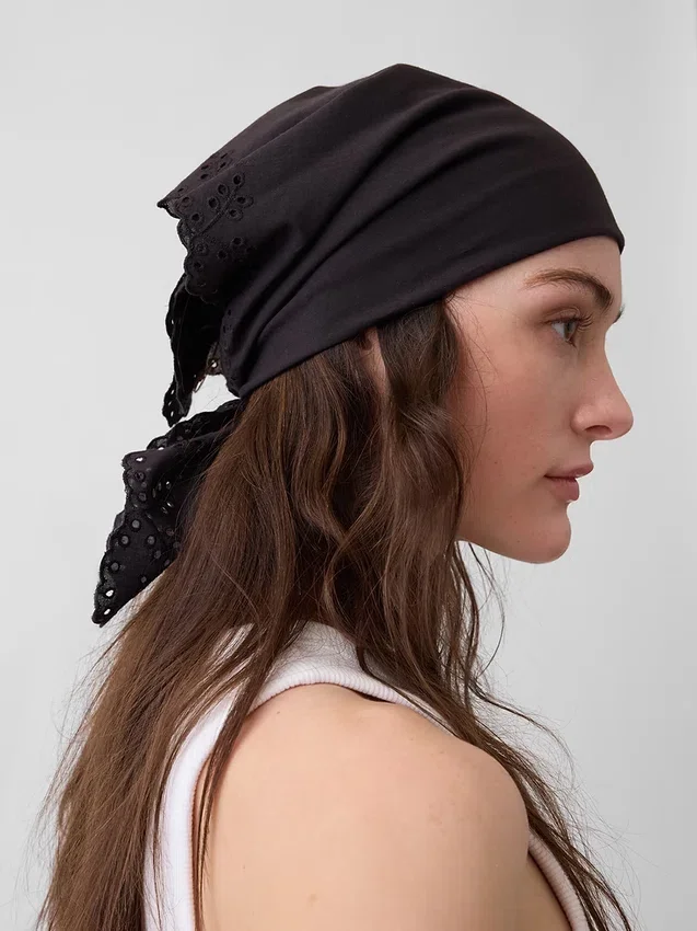Bufanda tipo bandana con ojales, 100 % algodón