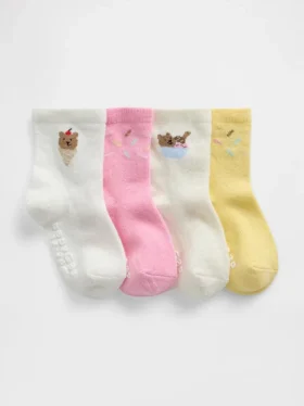 Calcetines Brannan Bear Ice Cream para bebés y niños (paquete de 4)
