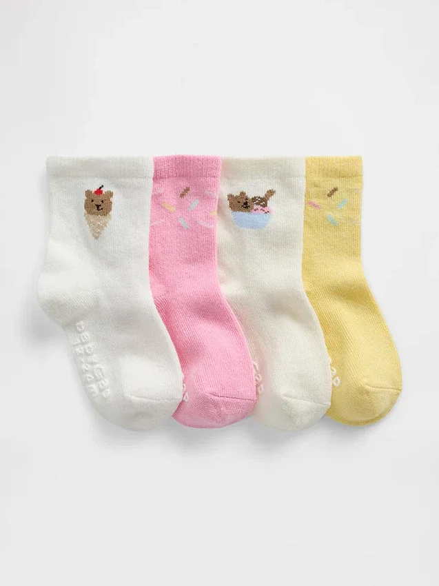 Calcetines Brannan Bear Ice Cream para bebés y niños (paquete de 4)