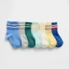 Calcetines cortos a rayas para niños pequeños (paquete de 7)