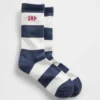 Calcetines cortos con logotipo y rayas de rugby