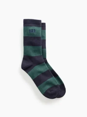 Calcetines cortos con logotipo y rayas de rugby