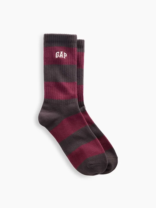 Calcetines cortos con logotipo y rayas de rugby