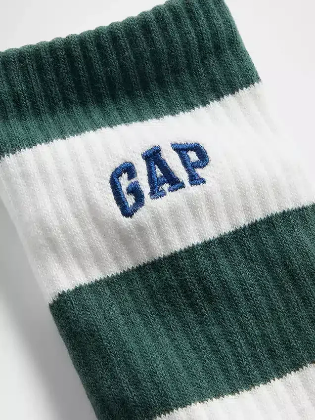 Calcetines cortos con logotipo y rayas de rugby