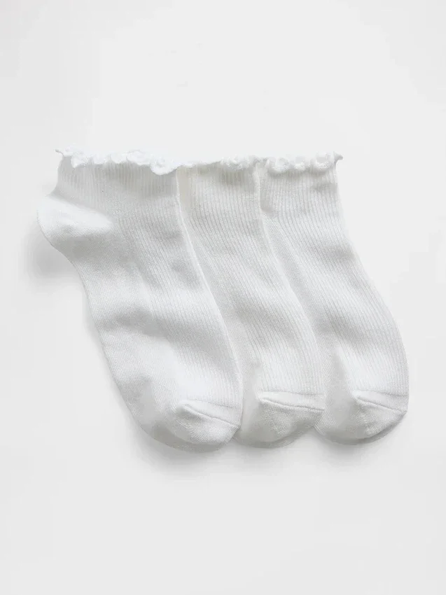 Calcetines cortos con volantes para niños (paquete de 3)