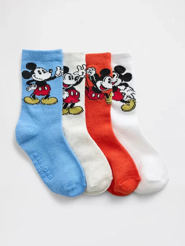 Calcetines cortos de Mickey Mouse de GAP × Disney para niños pequeños (paquete de 4)