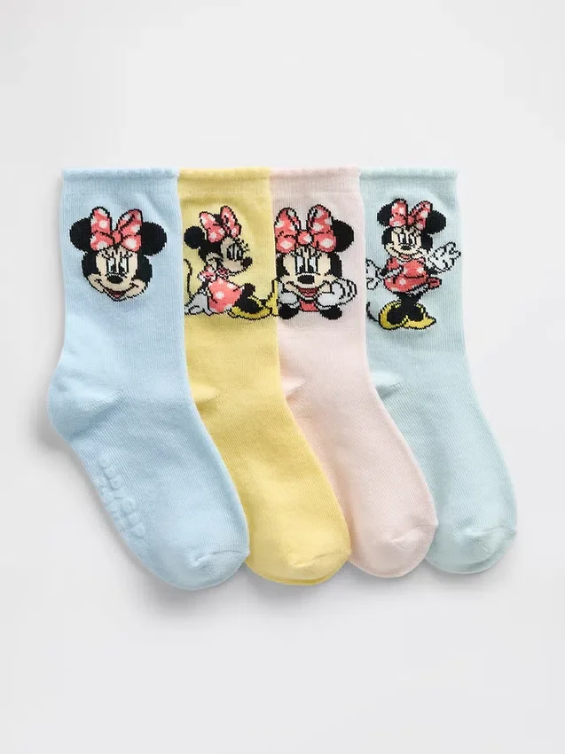 Calcetines cortos de Minnie Mouse de GAP × Disney para niños pequeños (paquete de 4)
