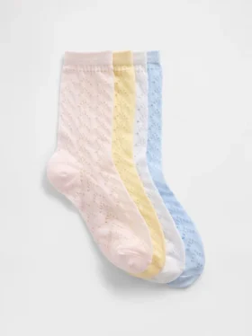 Calcetines cortos de punto calado para niños (paquete de 4)