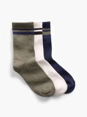 Calcetines cortos estilo universitario para niños (paquete de 3)