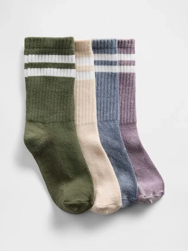 Calcetines cortos estilo universitario para niños (paquete de 4)