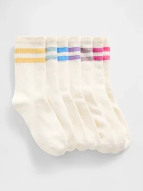 Calcetines cortos estilo universitario para niños (paquete de 7)