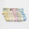 Calcetines cortos holgados estilo universitario para niños (paquete de 7)
