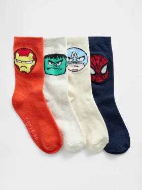 Calcetines cortos Marvel para bebés y niños (paquete de 4)