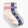 Calcetines cortos para niños con rayas en bloques de color (paquete de 3)