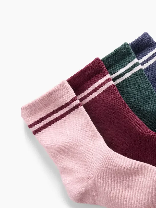 Calcetines cortos para niños con rayas estilo «Varsity» (paquete de 4)