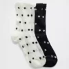 Calcetines cortos transparentes con lunares para niños (paquete de 2)