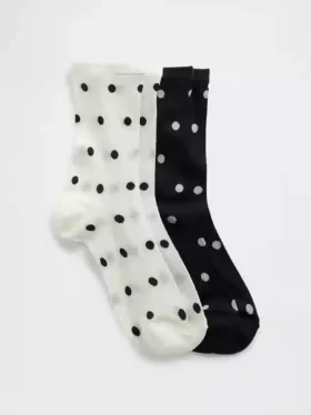 Calcetines cortos transparentes con lunares para niños (paquete de 2)