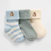 Calcetines de bebé con puño acanalado (paquete de 3)
