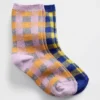 Calcetines de cuello alto a cuadros para niños (paquete de 2)