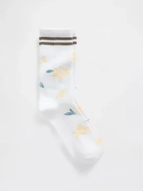 Calcetines de cuello alto con estampado floral
