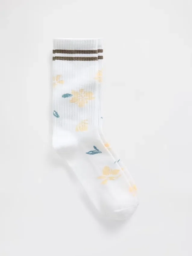Calcetines de cuello alto con estampado floral