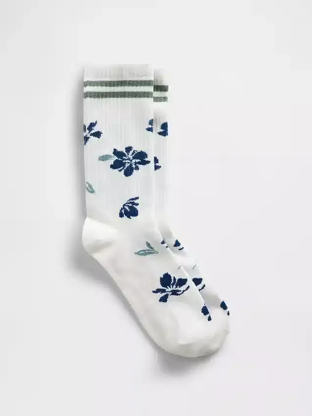 Calcetines de cuello alto con estampado floral