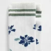 Calcetines de cuello alto con estampado floral