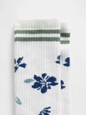 Calcetines de cuello alto con estampado floral