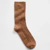 Calcetines de cuello alto con tejido trenzado y el oso Brannan