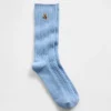 Calcetines de cuello alto con tejido trenzado y el oso Brannan