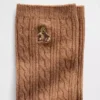Calcetines de cuello alto con tejido trenzado y el oso Brannan