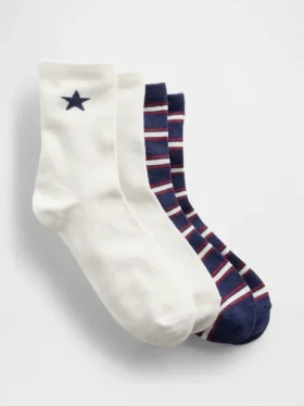 Calcetines de cuello alto para niños con estrellas (paquete de 2)