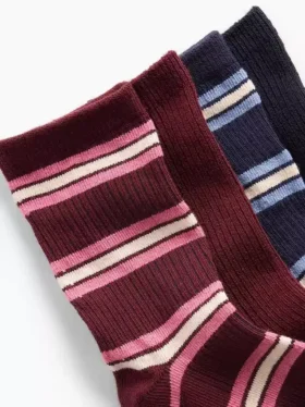 Calcetines de cuello redondo acanalados para niños (paquete de 4)