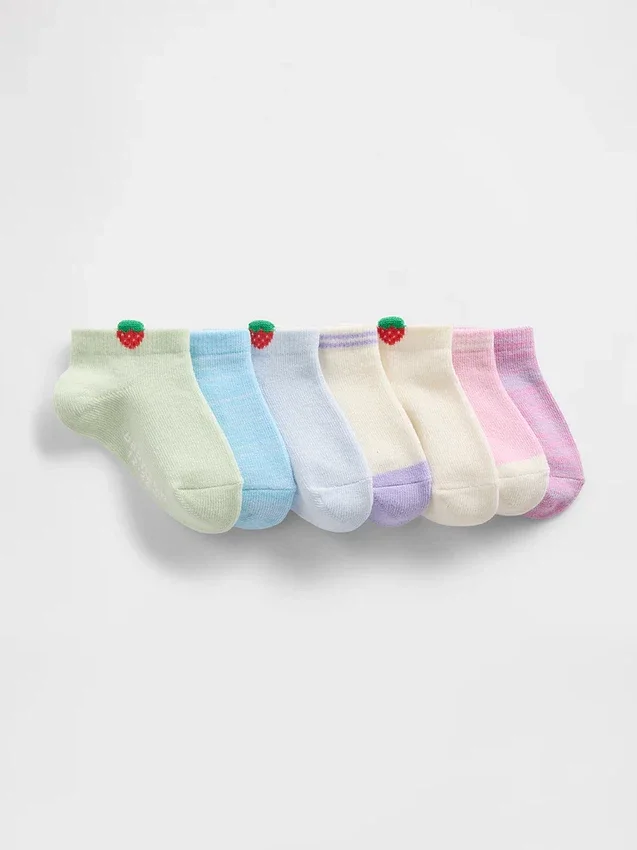 Calcetines invisibles de fresa para bebés y niños (paquete de 7)