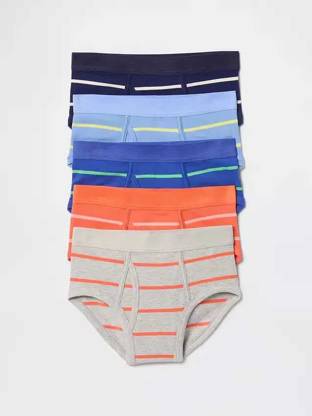 Calzoncillos de algodón orgánico elástico para niños (paquete de 5)