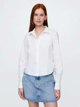 Camisa ajustada corta de algodón orgánico