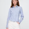 Camisa ajustada corta de algodón orgánico