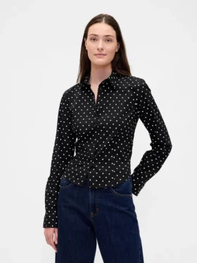 Camisa ajustada corta de algodón orgánico