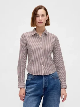 Camisa ajustada corta de algodón orgánico