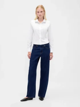 Camisa ajustada corta de algodón orgánico