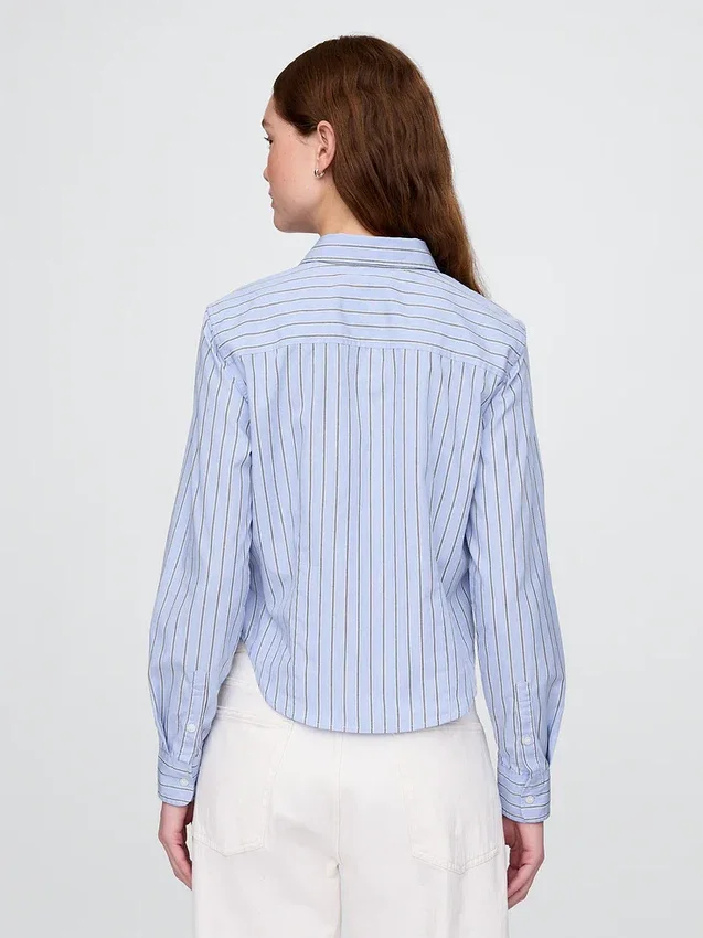 Camisa ajustada corta de algodón orgánico