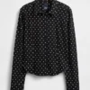 Camisa ajustada corta de algodón orgánico