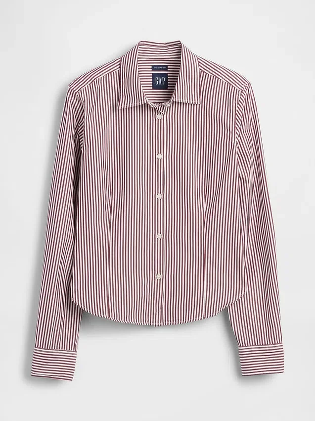 Camisa ajustada corta de algodón orgánico